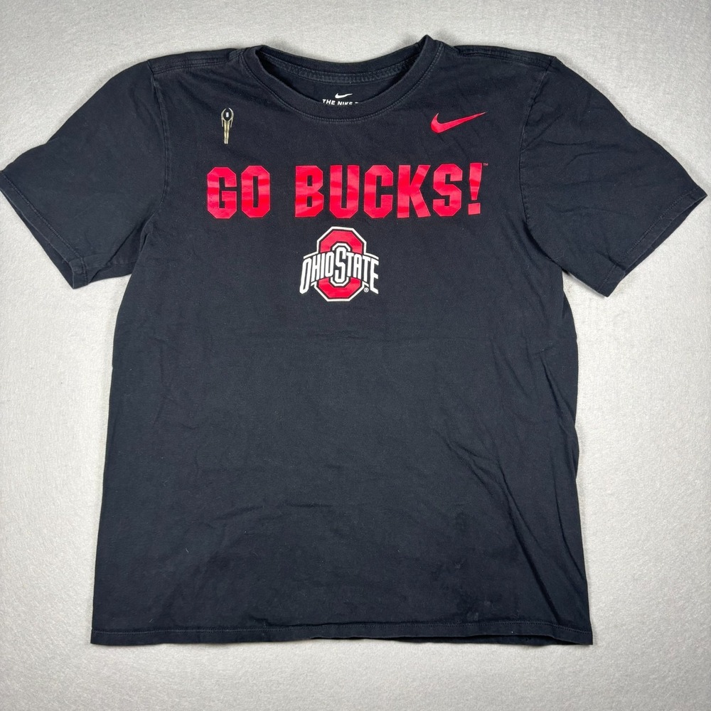 Nike Ohio State Buckeyes T-Shirt Mens Medium Black Go Bucks Graphic Tee Football